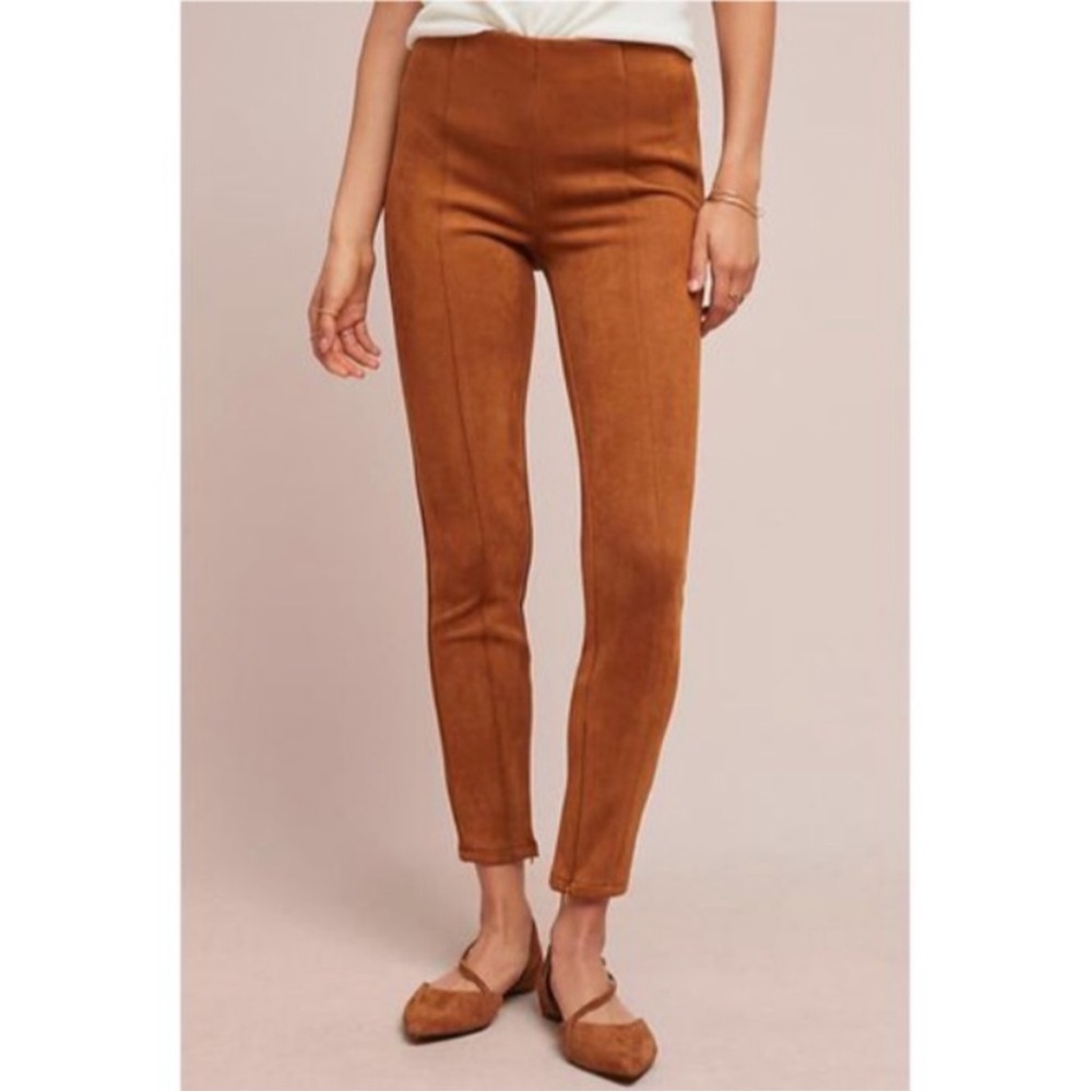 Anthropologie Brown Faux Suede Leggings - Picture 2 of 11